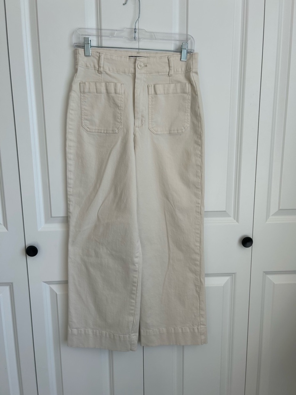 Bagatelle Wide-Leg Cotton Blend Pants in Cream - Classic Casual